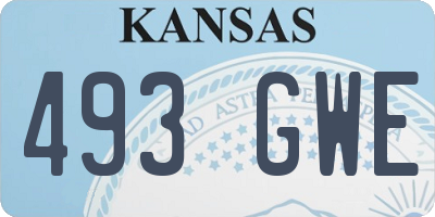 KS license plate 493GWE