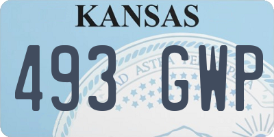 KS license plate 493GWP
