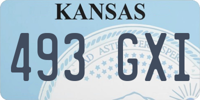 KS license plate 493GXI