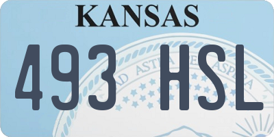 KS license plate 493HSL