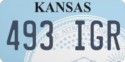 KS license plate 493IGR