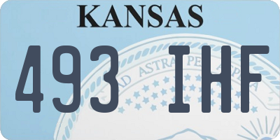 KS license plate 493IHF