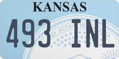KS license plate 493INL