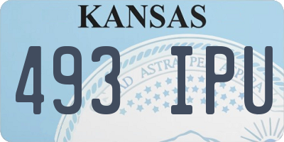 KS license plate 493IPU