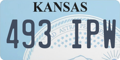 KS license plate 493IPW