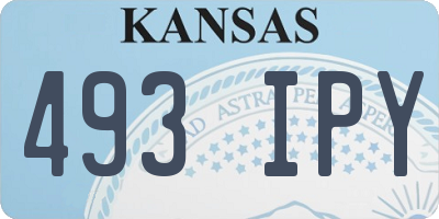 KS license plate 493IPY