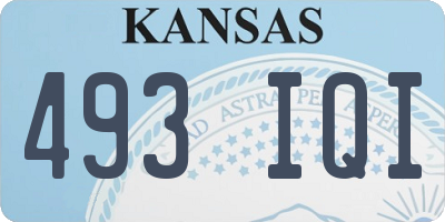 KS license plate 493IQI