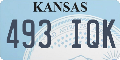 KS license plate 493IQK