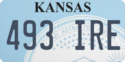 KS license plate 493IRE