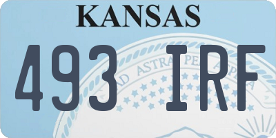 KS license plate 493IRF