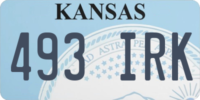 KS license plate 493IRK