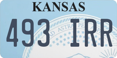 KS license plate 493IRR