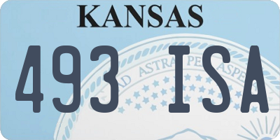 KS license plate 493ISA