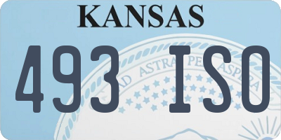 KS license plate 493ISO