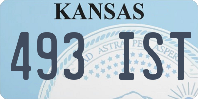 KS license plate 493IST