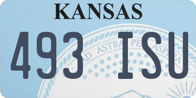 KS license plate 493ISU