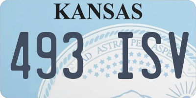 KS license plate 493ISV