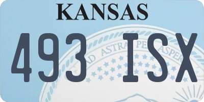 KS license plate 493ISX