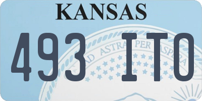 KS license plate 493ITO