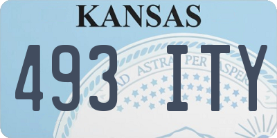 KS license plate 493ITY