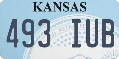 KS license plate 493IUB