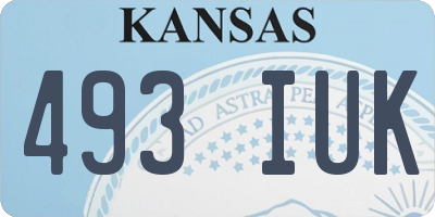 KS license plate 493IUK
