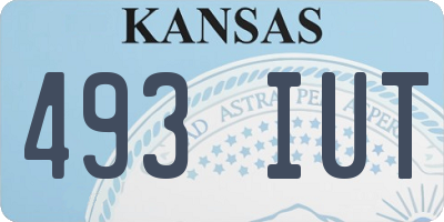 KS license plate 493IUT