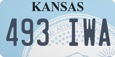 KS license plate 493IWA