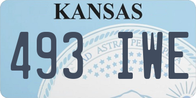 KS license plate 493IWE