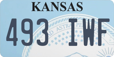 KS license plate 493IWF
