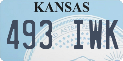 KS license plate 493IWK