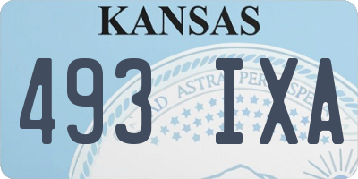 KS license plate 493IXA