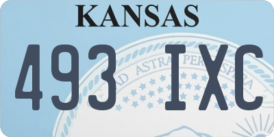 KS license plate 493IXC
