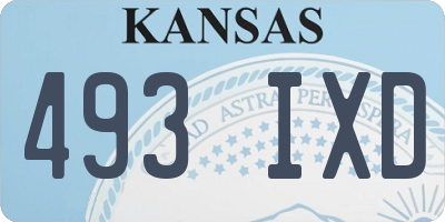 KS license plate 493IXD
