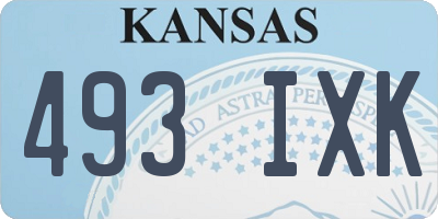 KS license plate 493IXK
