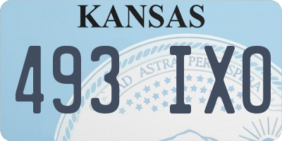 KS license plate 493IXO