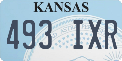 KS license plate 493IXR
