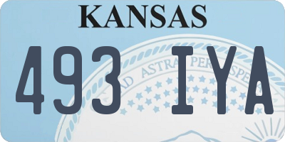 KS license plate 493IYA