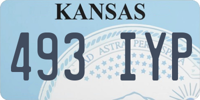 KS license plate 493IYP