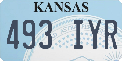 KS license plate 493IYR