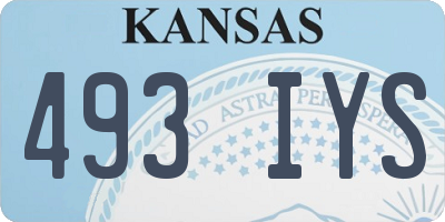 KS license plate 493IYS