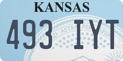 KS license plate 493IYT