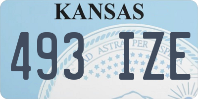 KS license plate 493IZE