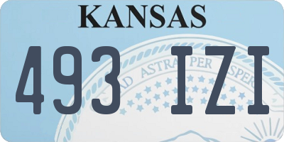 KS license plate 493IZI