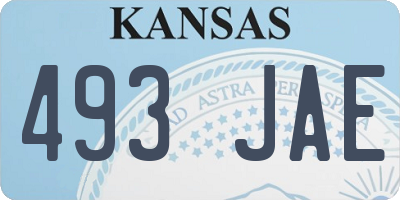 KS license plate 493JAE