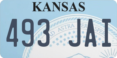 KS license plate 493JAI