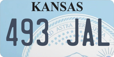 KS license plate 493JAL