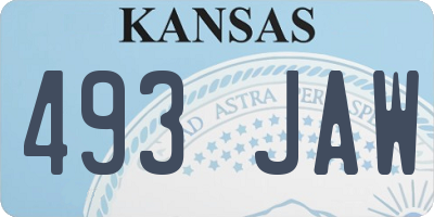 KS license plate 493JAW