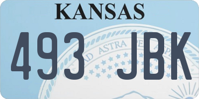 KS license plate 493JBK