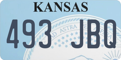 KS license plate 493JBQ